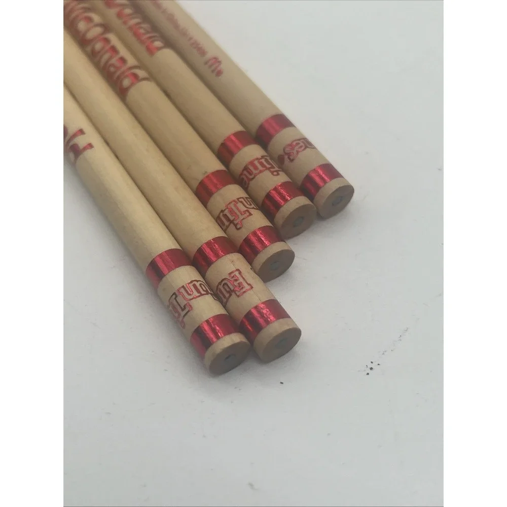 Lot Of 5 NeW McDONALDS 2010 RONALD MCDONALD FUN TIMES WOOD PENCILS~SET Rare